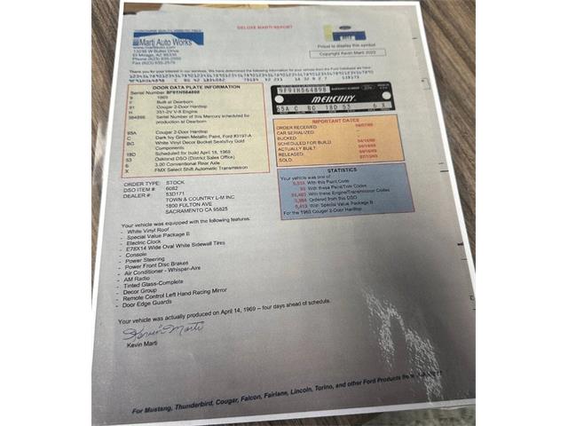 1969 Mercury Cougar (CC-2036372) for sale in McDonald, Pennsylvania