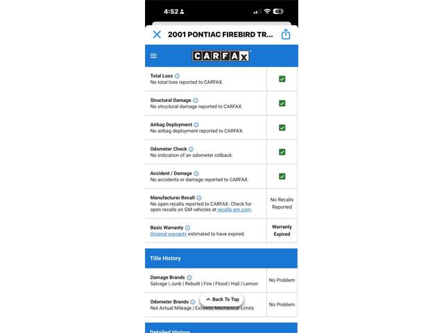 2001 Pontiac Firebird Trans Am (CC-2045305) for sale in Wilson, Oklahoma