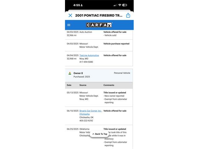 2001 Pontiac Firebird Trans Am (CC-2045305) for sale in Wilson, Oklahoma