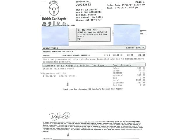 1967 MG MGB (CC-2053081) for sale in Beverly Hills, California