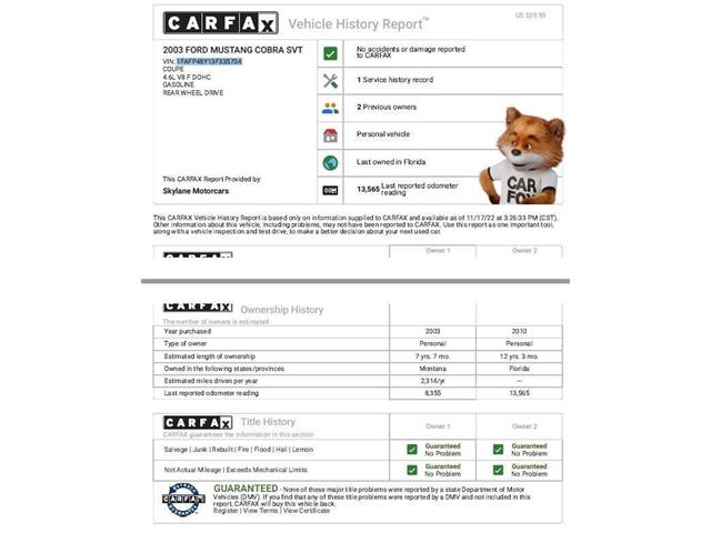 2003 Ford Mustang SVT Cobra (CC-2054299) for sale in Warner Robins, Georgia