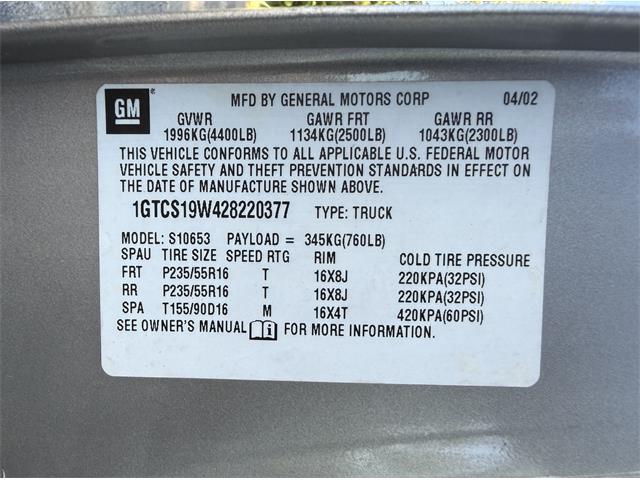2002 GMC Sonoma (CC-2054331) for sale in Milford, Ohio