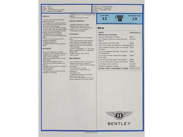 2012 Bentley Continental (CC-2057559) for sale in Dripping Springs, Texas