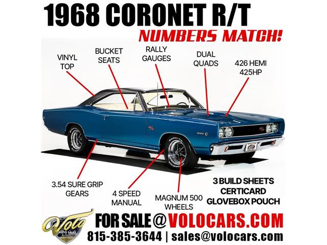 1968 Dodge Coronet (CC-2058282) for sale in Volo, Illinois