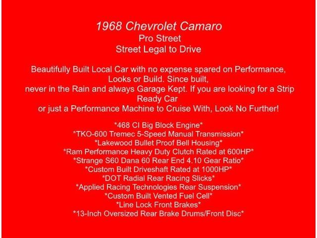 1968 Chevrolet Camaro (CC-2059889) for sale in Christiansburg, Virginia