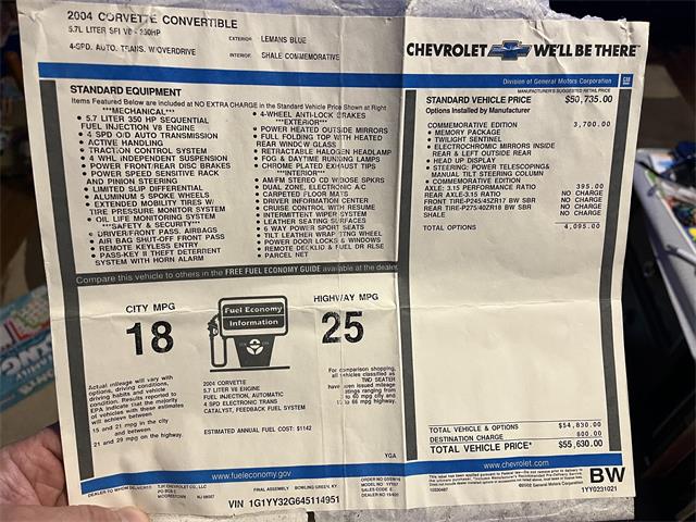 2004 Chevrolet Corvette (CC-2062707) for sale in Allentown, Pennsylvania