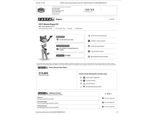 2021 Nissan Rogue (CC-2062916) for sale in Ramsey, Minnesota