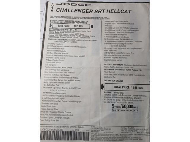 2016 Dodge Challenger SRT Hellcat (CC-2064419) for sale in Carlisle, Pennsylvania