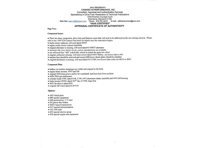 1969 Chevrolet Camaro (CC-2064931) for sale in Clifton Park, New York