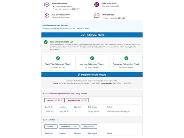 2016 Land Rover Range Rover (CC-2065358) for sale in Denver , Colorado