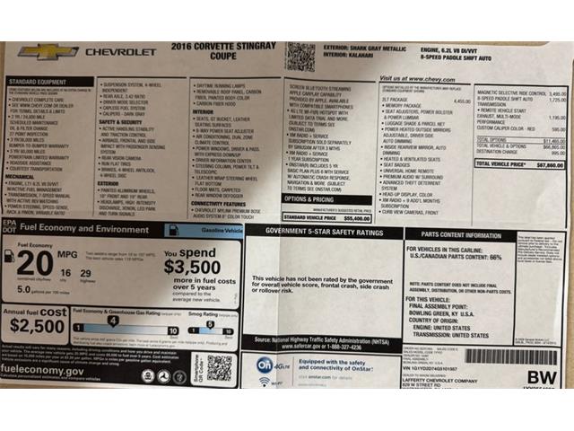 2016 Chevrolet Corvette (CC-2065365) for sale in Morgantown, Pennsylvania