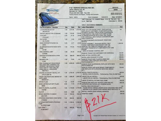 1987 Chevrolet El Camino (CC-2066907) for sale in Murrieta, California