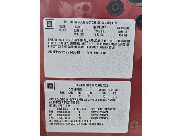 1997 Chevrolet Camaro Z28 (CC-2066929) for sale in Valley Springs, California