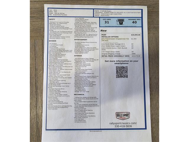 2015 Fiat 500 (CC-2066935) for sale in Canton, Ohio