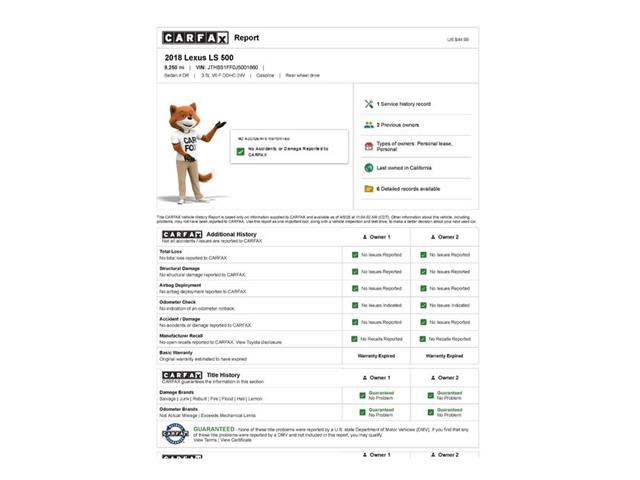 2018 Lexus LS500 (CC-2067279) for sale in Concord, California