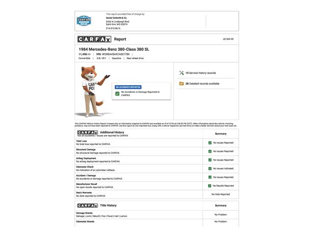 1984 Mercedes-Benz 380SL (CC-2067597) for sale in St. Louis, Missouri