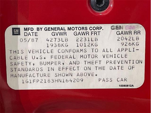 1987 Chevrolet Camaro (CC-2068207) for sale in Depew, New York