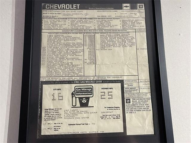 1987 Chevrolet Camaro (CC-2068207) for sale in Depew, New York