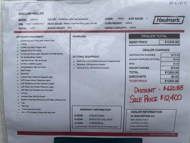 2024 Miscellaneous Trailer (CC-2068243) for sale in Louisville, Ohio