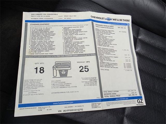 2001 Chevrolet Camaro Z28 (CC-2068340) for sale in Canton, Ohio