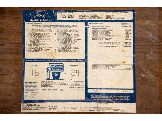 1987 Ford Mustang (CC-2068495) for sale in Bristol, Pennsylvania