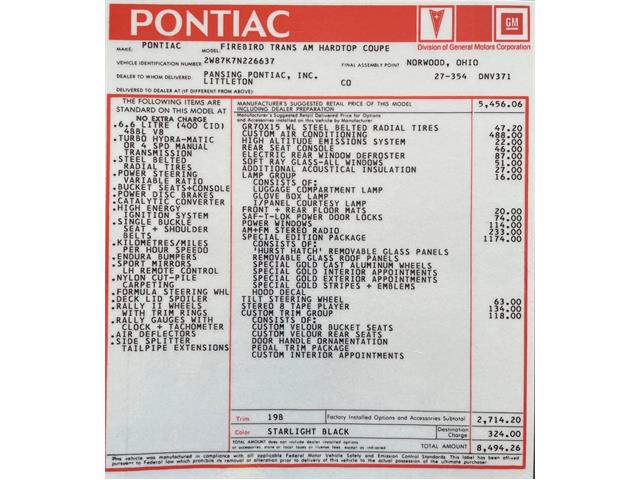 1977 Pontiac Firebird Trans Am (CC-2068555) for sale in Lincoln, Nebraska