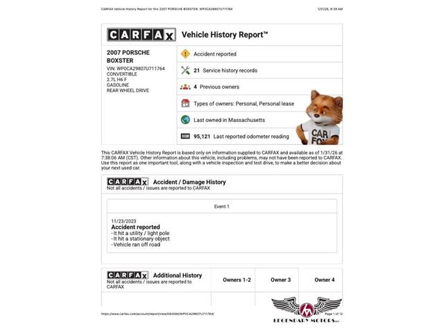 2007 Porsche Boxster (CC-2068586) for sale in Rowley, Massachusetts