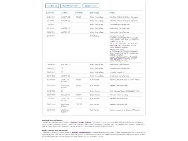 2012 Jeep Wrangler (CC-2068716) for sale in Denver , Colorado