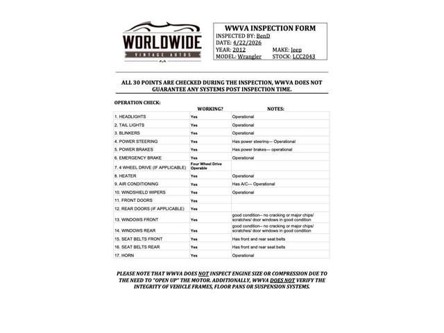 2012 Jeep Wrangler (CC-2068716) for sale in Denver , Colorado