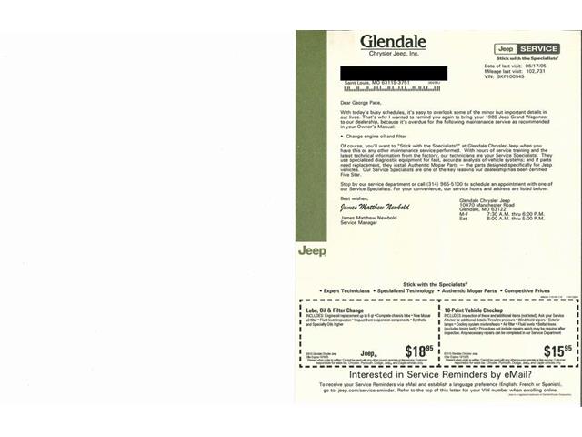 1989 Jeep Grand Wagoneer (CC-2068879) for sale in Sioux Falls, South Dakota