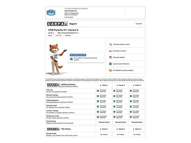 1998 Porsche 911 Carrera 4S (CC-2068999) for sale in St. Louis, Missouri