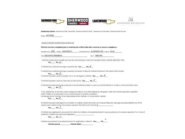2022 Chevrolet Silverado 1500 (CC-2069168) for sale in Sherwood Park, Alberta