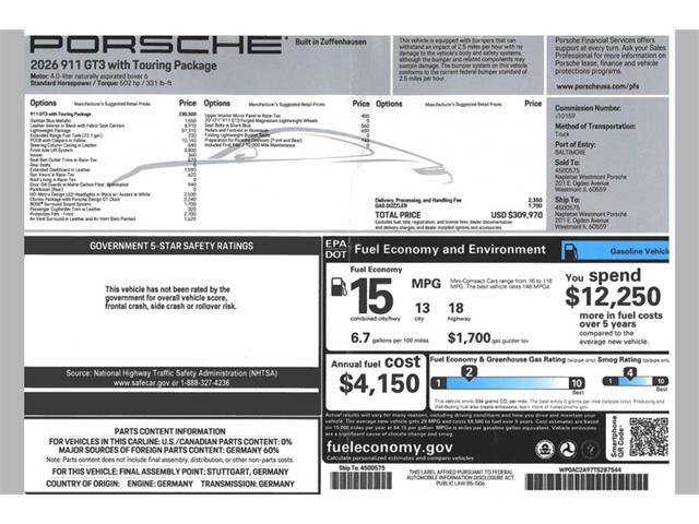 2026 Porsche 911 GT3 Touring (CC-2069753) for sale in Scotts Valley, California