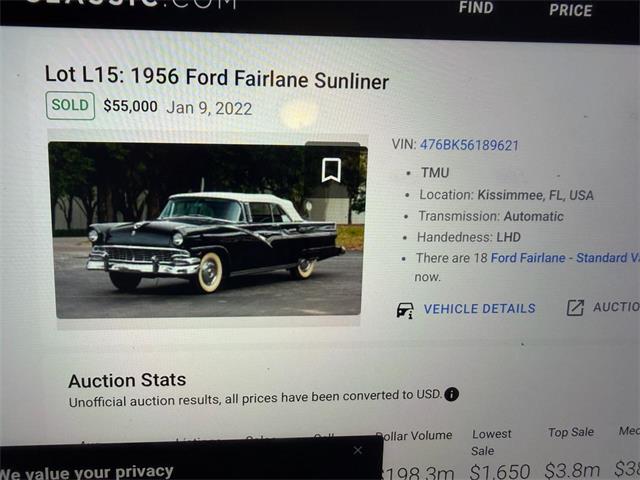 1956 Ford Fairlane Sunliner (CC-2069882) for sale in Effingham, Illinois