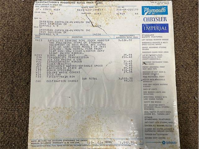 1971 Plymouth Satellite (CC-2071302) for sale in Depew, New York