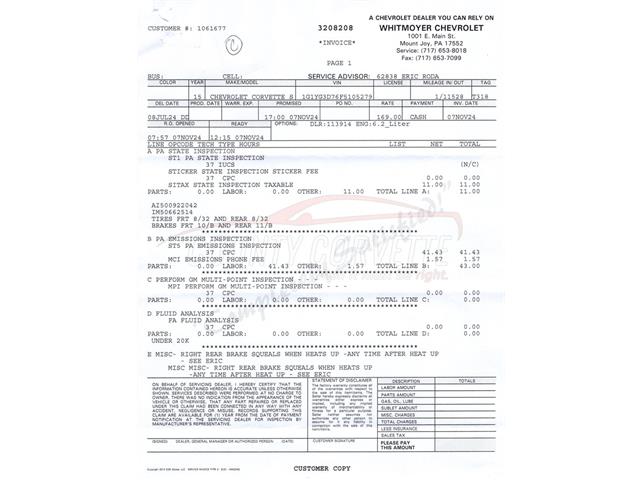 2015 Chevrolet Corvette (CC-2071398) for sale in West Chester, Pennsylvania