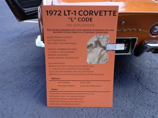 1972 Chevrolet Corvette (CC-2071886) for sale in Milford, Ohio