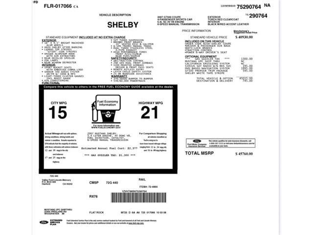 2007 Shelby GT500 (CC-2072191) for sale in Spring Valley, California