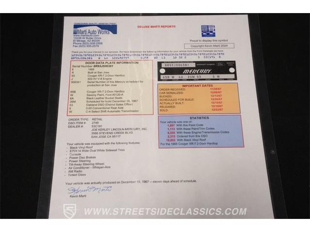1968 Mercury Cougar (CC-2072273) for sale in Concord, North Carolina