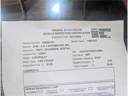 1987 Chevrolet Camaro IROC Z28 (CC-2073296) for sale in Spotsylvania Courthouse, Virginia