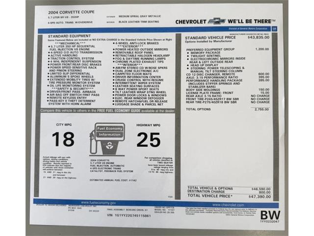 2004 Chevrolet Corvette (CC-2073413) for sale in Woodbury, New Jersey