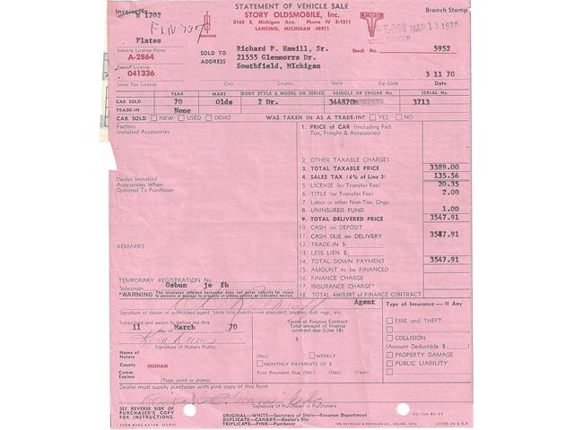 1970 Oldsmobile 442 (CC-2074582) for sale in Venice, Florida