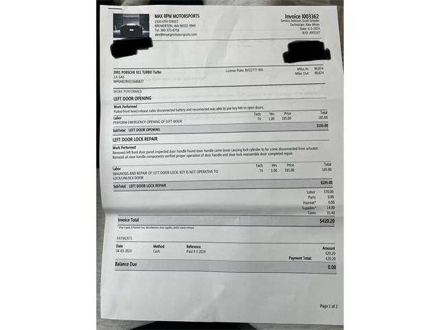 2001 Porsche 911 Turbo (CC-2075007) for sale in AUBURN, Washington