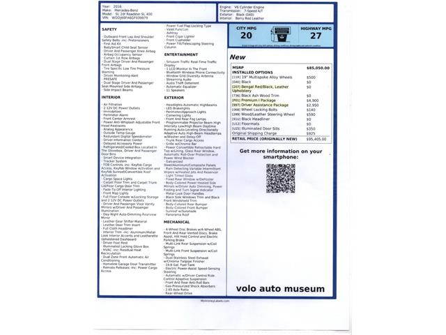 2016 Mercedes-Benz SL-Class (CC-2075601) for sale in Volo, Illinois