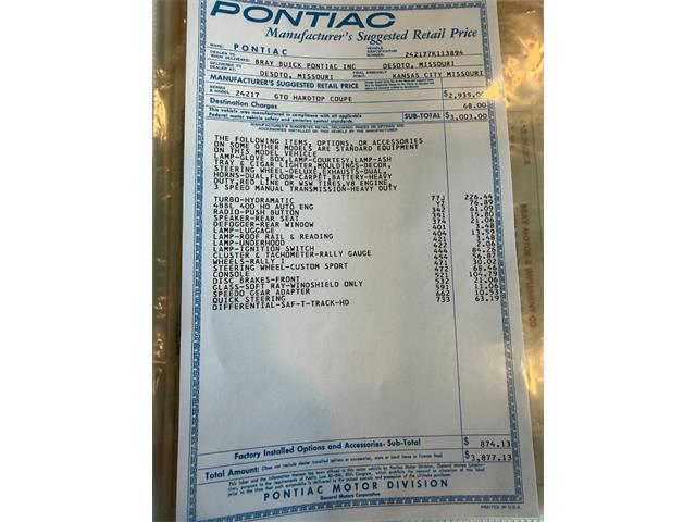 1967 Pontiac GTO (CC-2076295) for sale in Orrville, Ohio