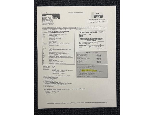 1988 Lincoln Mark VII (CC-2076480) for sale in Farmingdale, New York