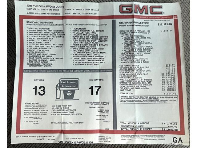 1997 GMC Yukon (CC-2076727) for sale in Hingham, Massachusetts