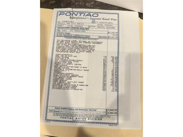 1967 Pontiac GTO (CC-2077358) for sale in Greensboro, North Carolina