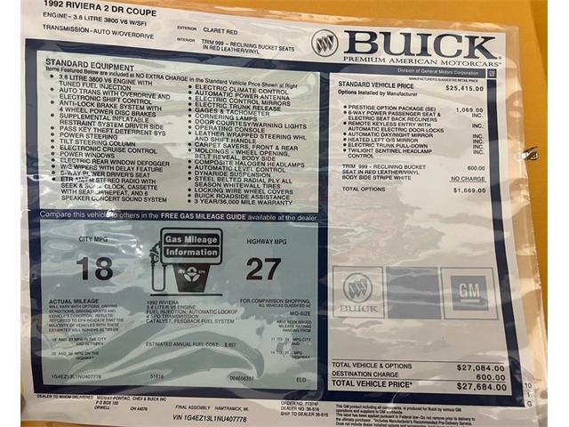 1992 Buick Riviera (CC-2077365) for sale in Morgantown, Pennsylvania