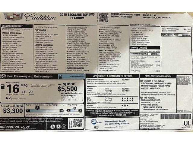 2015 Cadillac Escalade (CC-2077920) for sale in Morgantown, Pennsylvania